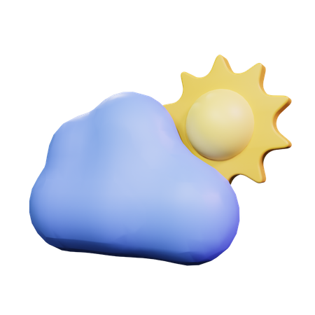 Soleil nuageux  3D Icon