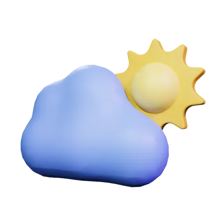 Soleil nuageux  3D Icon