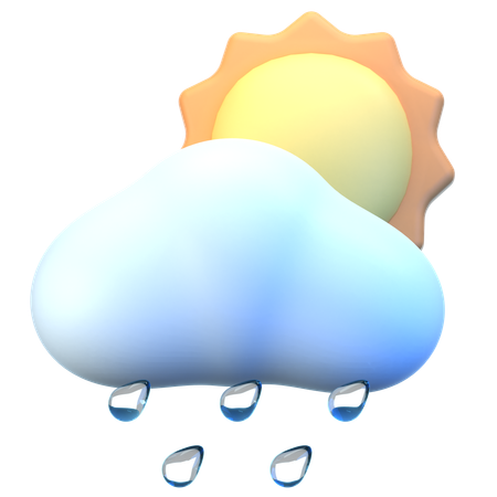 Nuage Soleil Pluie  3D Icon