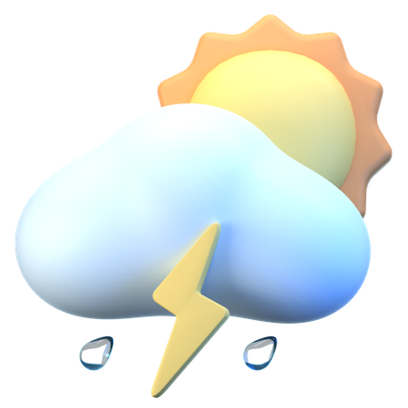 Nuage soleil tempête  3D Icon