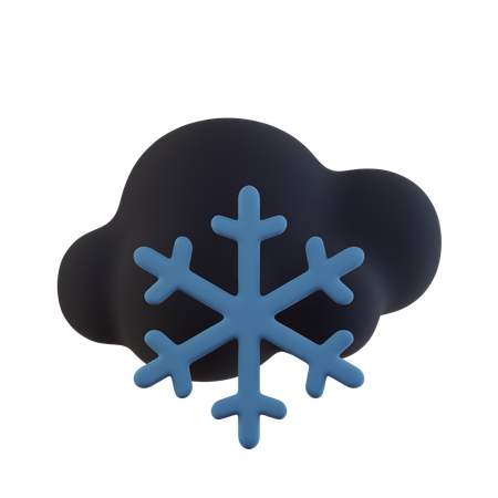 Nuage sombre flocon de neige  3D Icon
