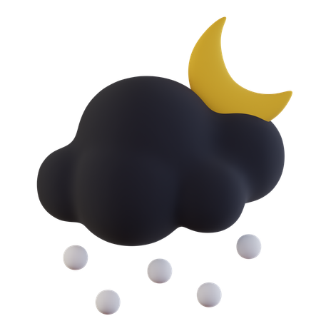 Nuage sombre, lune enneigée  3D Icon