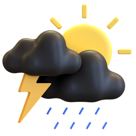 Jour de tempête de pluie nuage sombre  3D Illustration