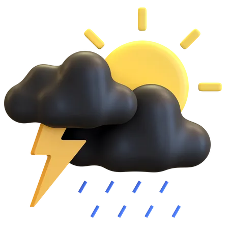 Jour de tempête de pluie nuage sombre  3D Illustration