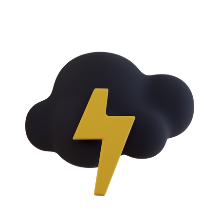 Nuage sombre tonnerre  3D Icon