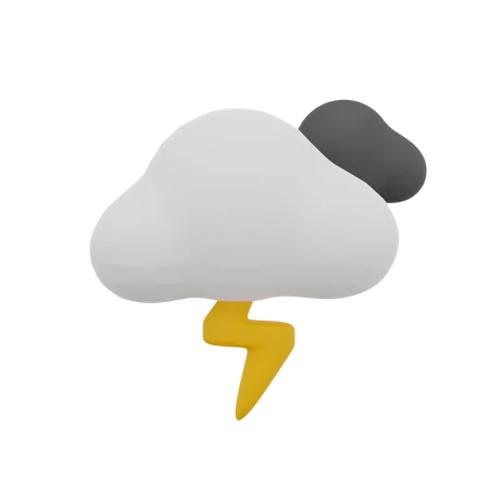 Temps de tonnerre nuageux sombre  3D Icon