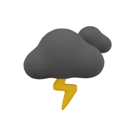 Temps de tonnerre nuageux sombre  3D Icon