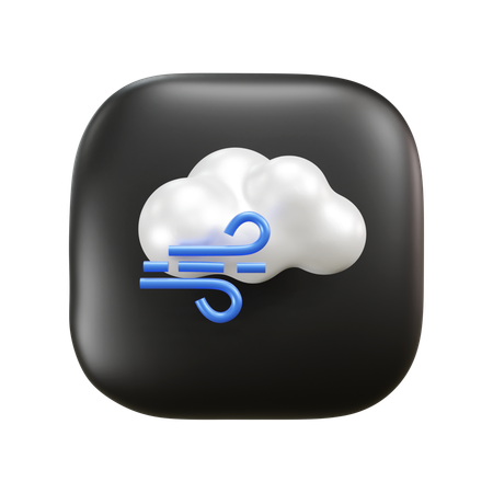 Temps venteux nuage  3D Icon