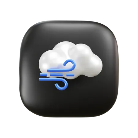 Temps venteux nuage  3D Icon