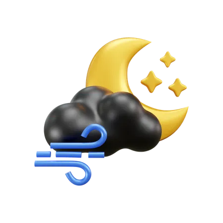 Temps venteux nuage  3D Icon