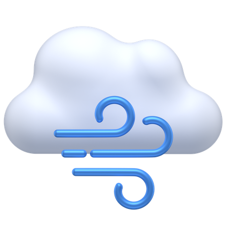 Nuage venteux  3D Icon