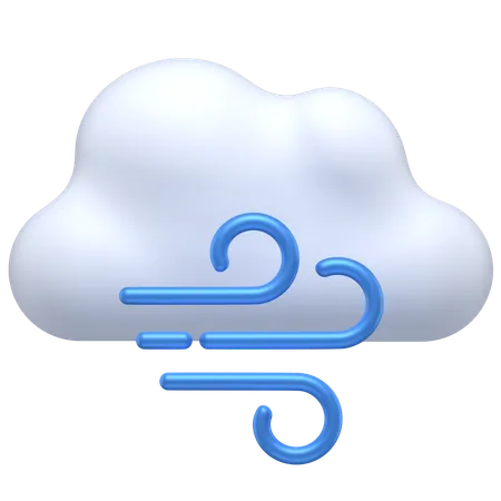 Nuage venteux  3D Icon