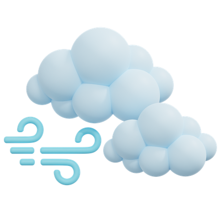 Nuage venteux  3D Icon