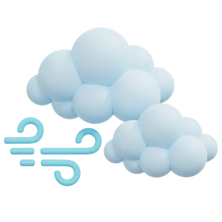 Nuage venteux  3D Icon