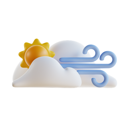 Nuage venteux  3D Icon