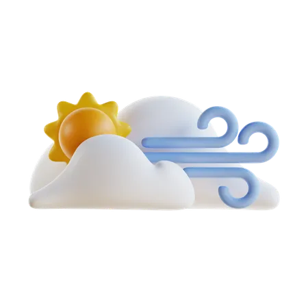 Nuage venteux  3D Icon