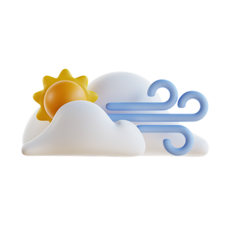Nuage venteux  3D Icon