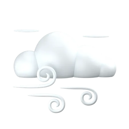 Nuage venteux  3D Icon