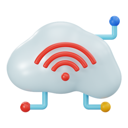 Wi-Fi dans les nuages  3D Icon