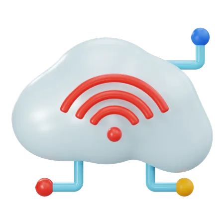 Wi-Fi dans les nuages  3D Icon