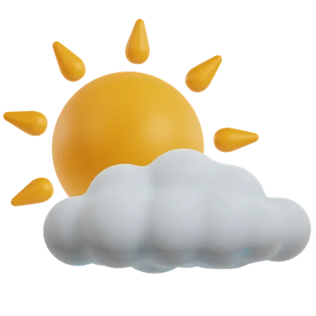 Nuages avec soleil  3D Icon