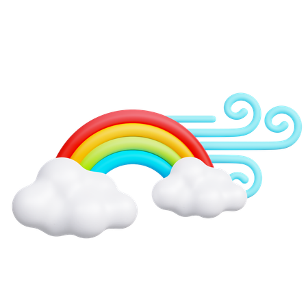 Arc en ciel nuageux  3D Icon
