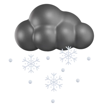 Chutes de neige nuageuses  3D Icon