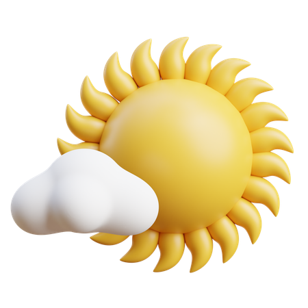 Soleil nuageux et ensoleillé  3D Icon