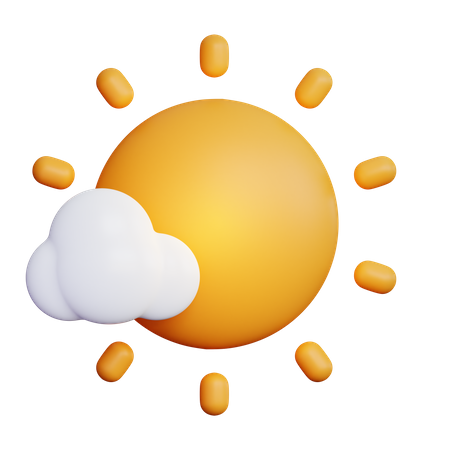 Soleil nuageux et ensoleillé  3D Icon