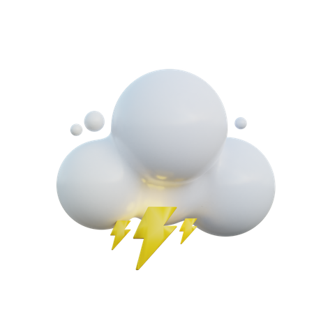 Nuageux et orageux  3D Icon