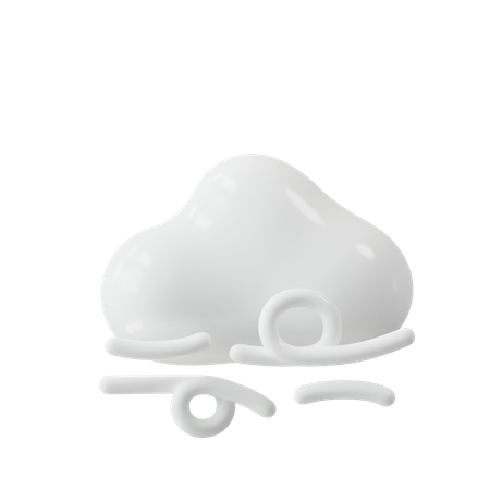Nuageux et venteux  3D Icon