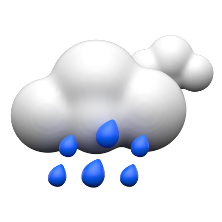 Nuageux, forte pluie  3D Icon