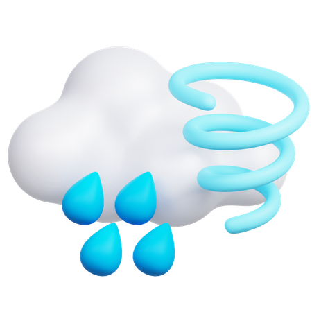 Pluie nuageuse  3D Icon