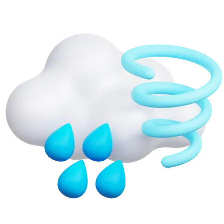 Pluie nuageuse  3D Icon