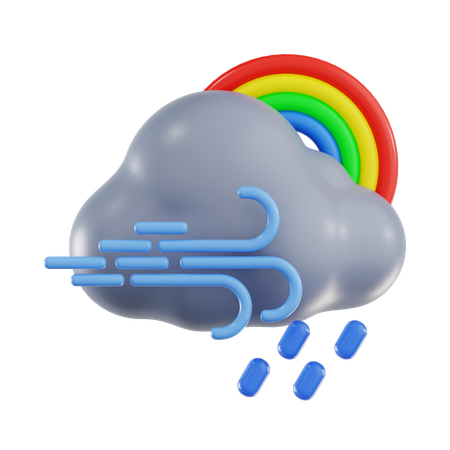 Pluie nuageuse  3D Icon