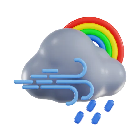 Pluie nuageuse  3D Icon