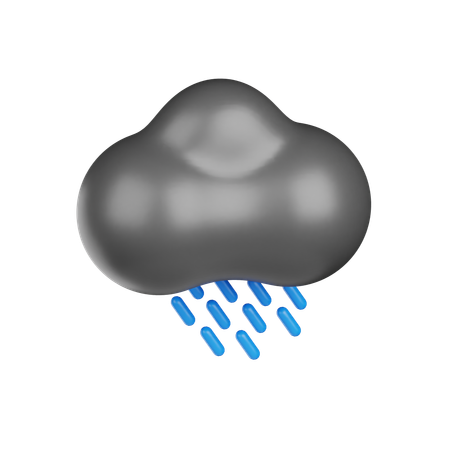 Pluie nuageuse  3D Icon