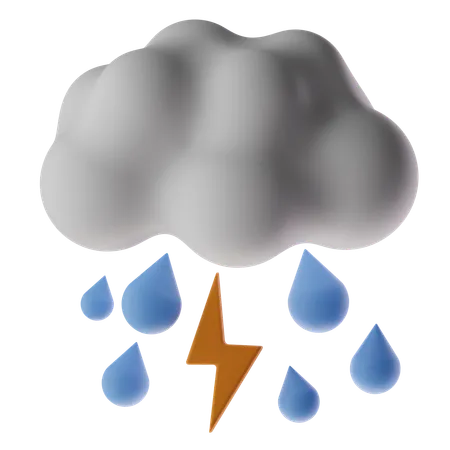 Pluie nuageuse  3D Icon