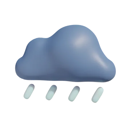 Pluie nuageuse  3D Illustration