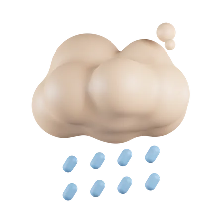 Pluie nuageuse  3D Icon