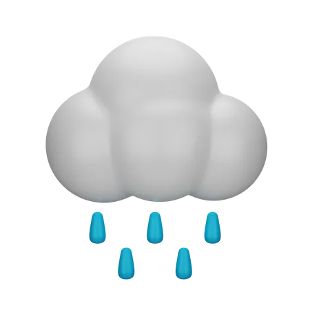 Pluie nuageuse  3D Icon