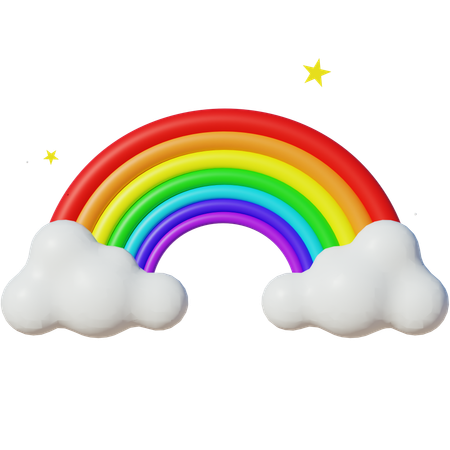 Nube arcoiris  3D Icon