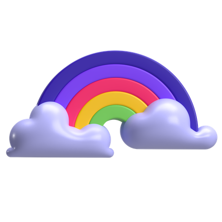 Nube arcoiris  3D Icon