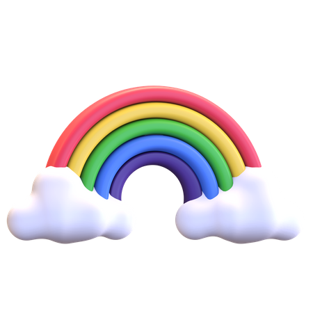 Nube arcoiris  3D Illustration