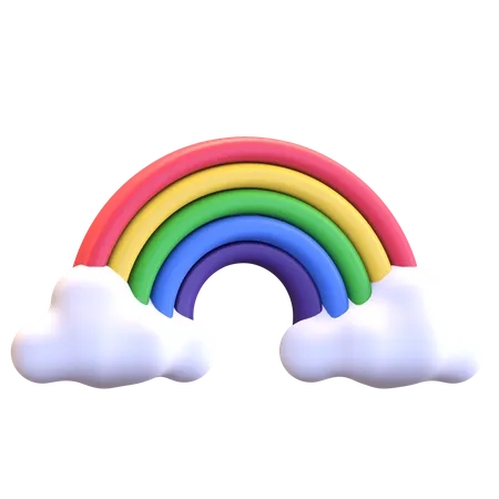 Nube arcoiris  3D Illustration