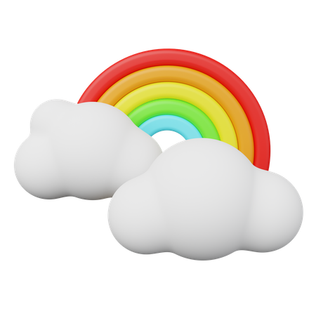 Nube arcoiris  3D Illustration