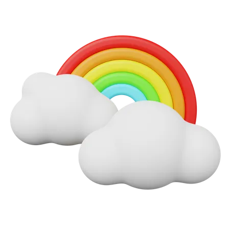 Nube arcoiris  3D Illustration