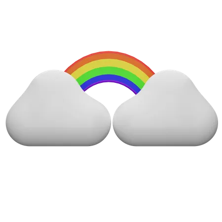 Nube arcoiris  3D Illustration