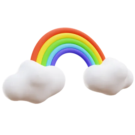 Nube arcoiris  3D Illustration