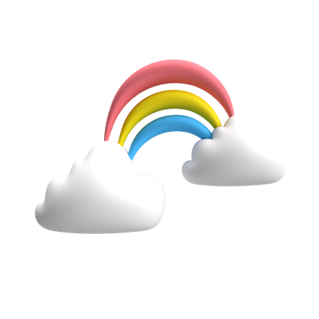 Nube arcoiris  3D Illustration